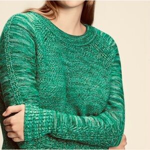 GAP Aquatic Green Textured Crewneck Sweater M
